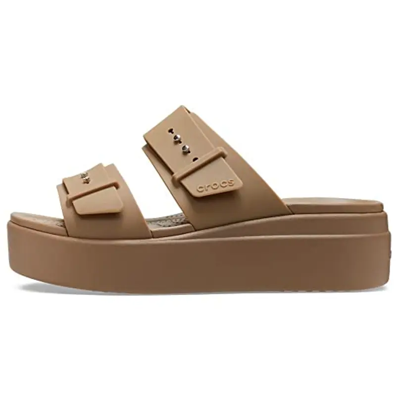 Crocs Brooklyn Buckle Low Wedge, Sandali Donna, Khaki, 38/39 EU miniatura 2