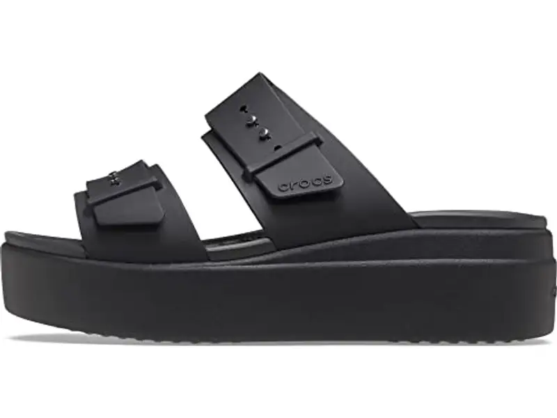 Crocs Brooklyn Buckle Low Wedge, Sandali Donna, Nero, 38/39 EU miniatura 3
