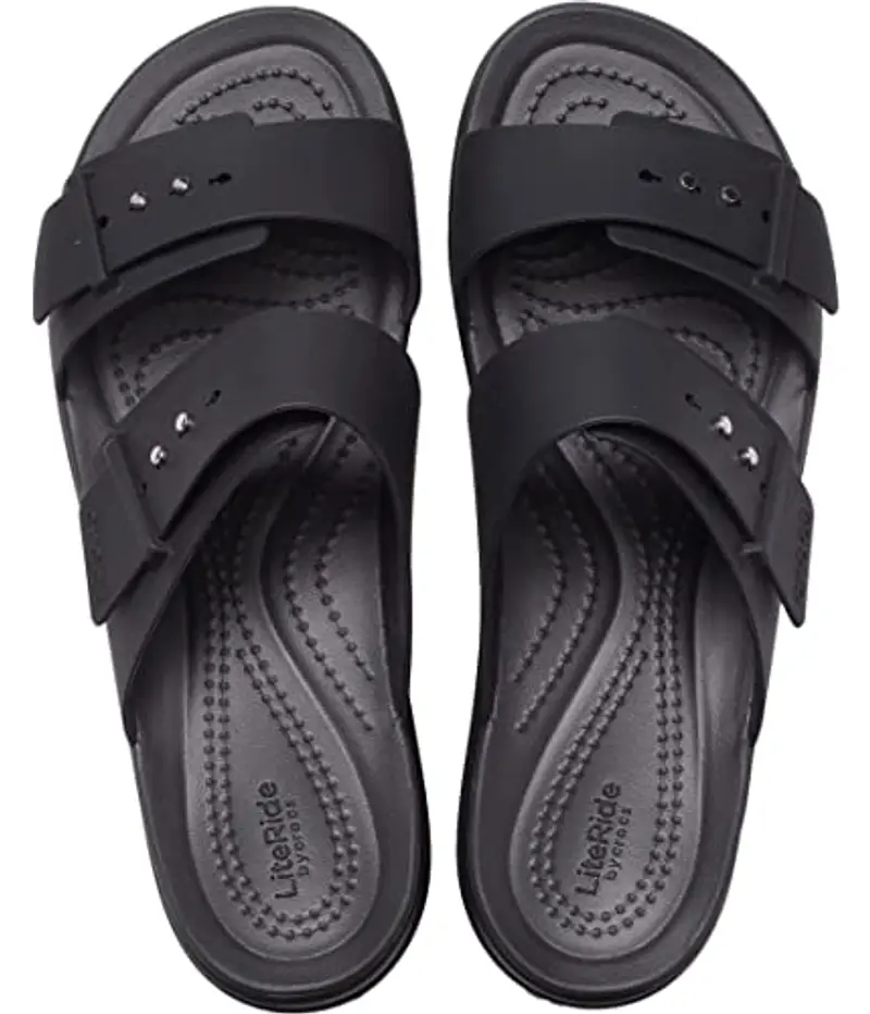 Crocs Brooklyn Buckle Low Wedge, Sandali Donna, Nero, 39/40 EU miniatura 2