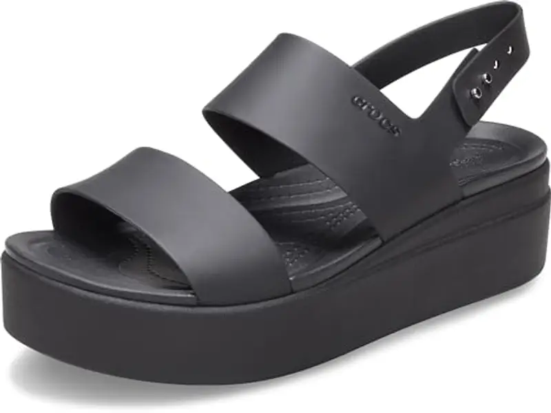 Crocs Brooklyn Low Wedge, Sandali Donna, Black/Black, 41/42 EU