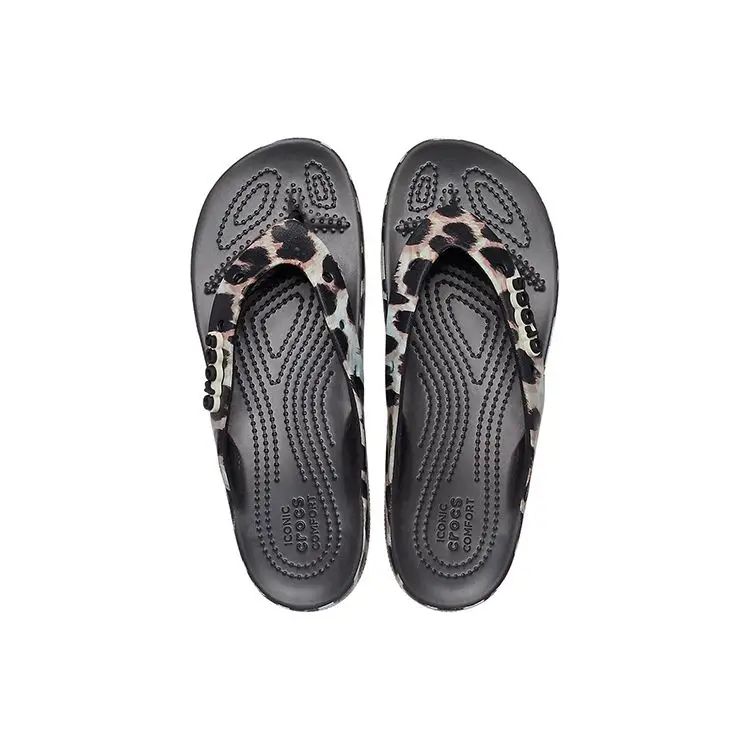 Ciabatte Crocs Classic Cloud da Donna Calzature Nero Stampa Leopardo 207845-0CU 36-37 miniatura 2