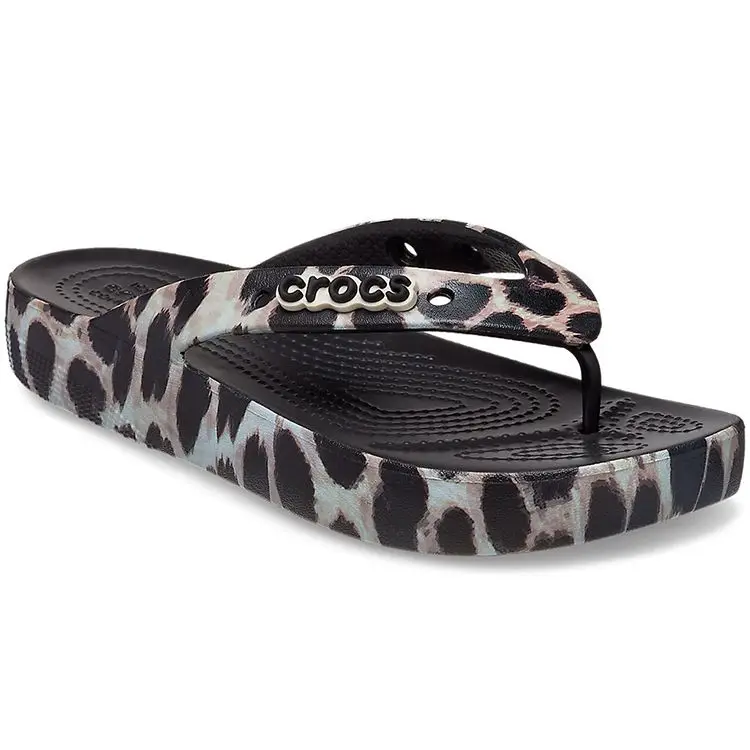 Ciabatte Crocs Classic Cloud da Donna Calzature Nero Stampa Leopardo 207845-0CU 36-37 miniatura 5
