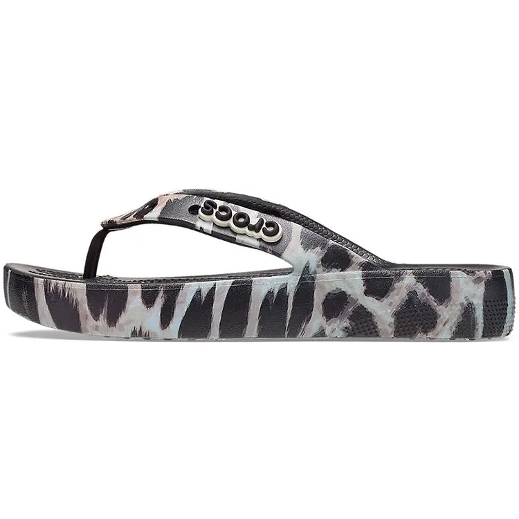 Ciabatte Crocs Classic Cloud da Donna Calzature Nero Stampa Leopardo 207845-0CU 37-38