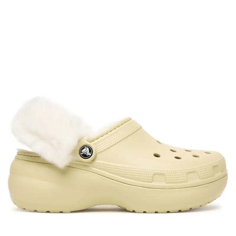 Ciabatte Crocs Classic Platform Fuzz Lined Clog 212854 Beige
