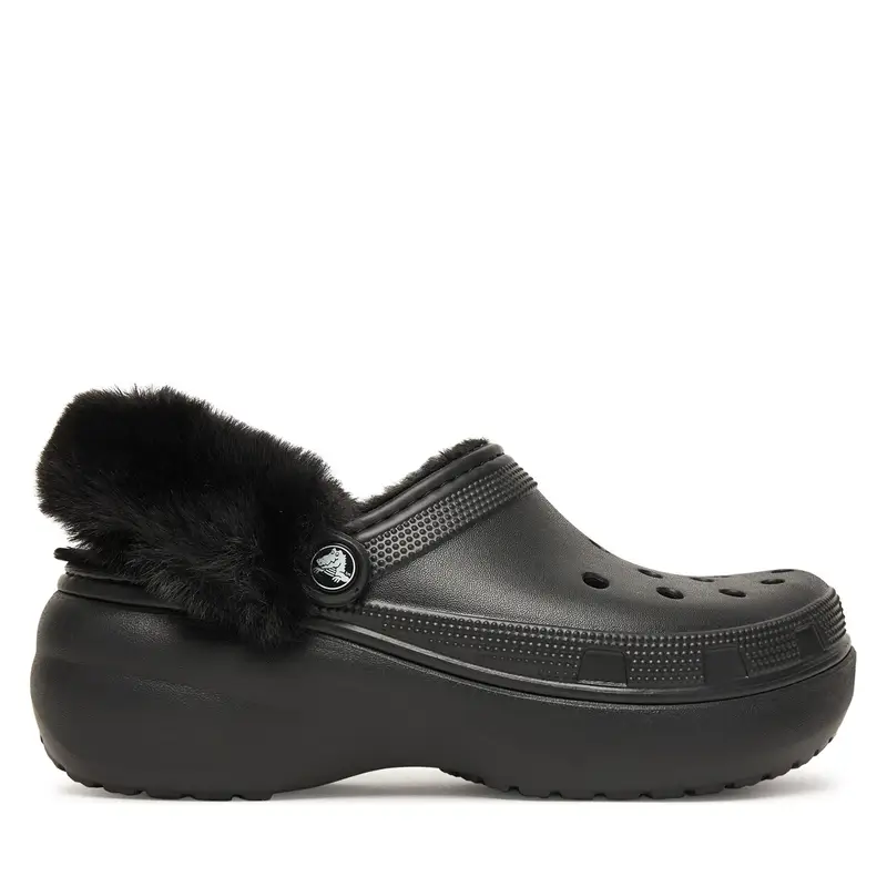 Ciabatte Crocs Classic Platform Fuzz Lined Clog 212854 Nero