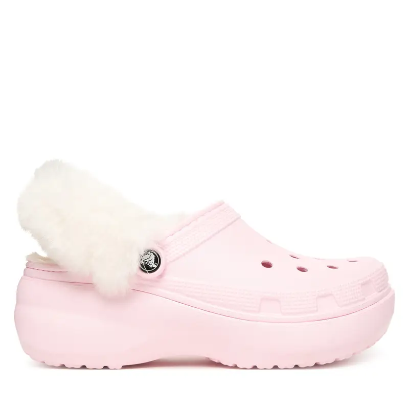 Ciabatte Crocs Classic Platform Fuzz Lined Clog 212854 Rosa
