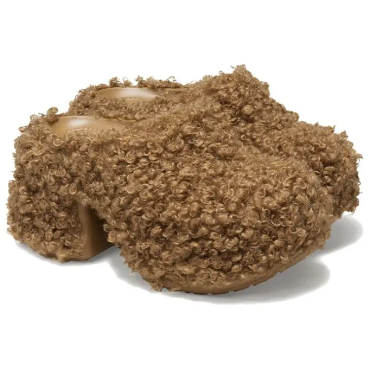 Ciabatte Crocs Eleganti Versatili EVA Anti-Usura a Punta Chiusa Ciabatte da Donna Marrone 210748-2EY 36-37 miniatura 3