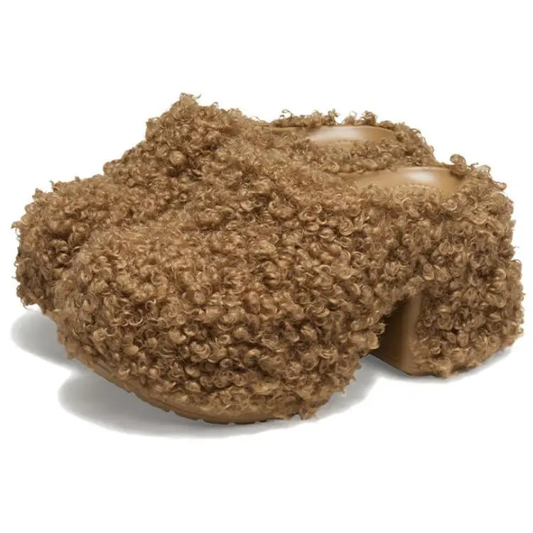 Ciabatte Crocs Eleganti Versatili EVA Anti-Usura a Punta Chiusa Ciabatte da Donna Marrone 210748-2EY 38-39 miniatura 5