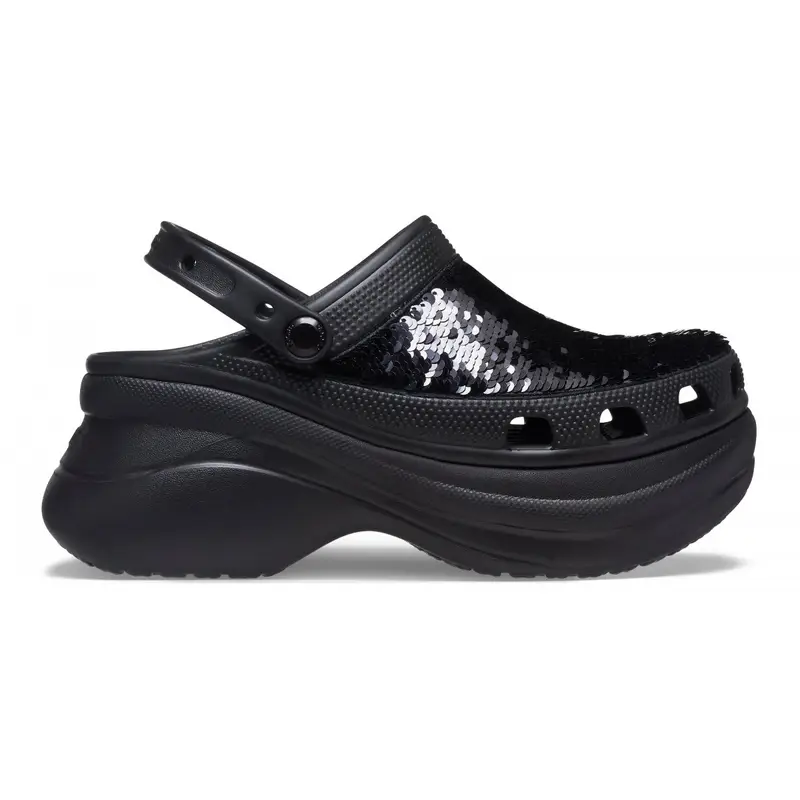 classic bae sequin clog w Black