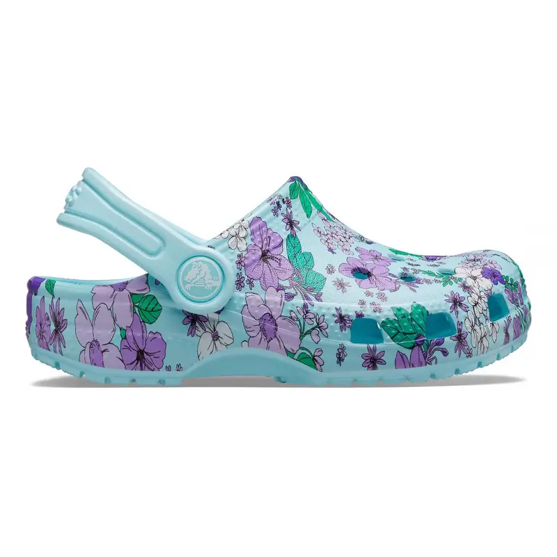 Classic floral clog k Ice Blue