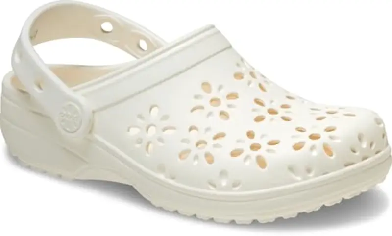 Crocs Classic Floral Cut Out Clog T, Zoccoli Unisex - Bambini e Ragazzi, Chalk, 20/21 EU miniatura 2