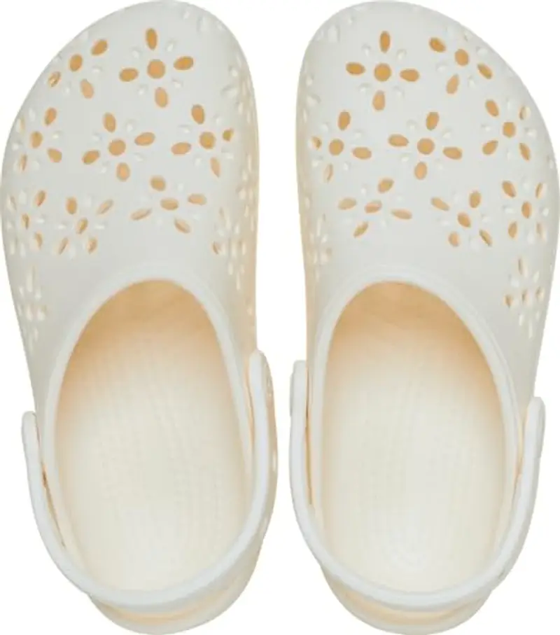 Crocs Classic Floral Cut Out Clog T, Zoccoli Unisex - Bambini e Ragazzi, Chalk, 20/21 EU miniatura 3