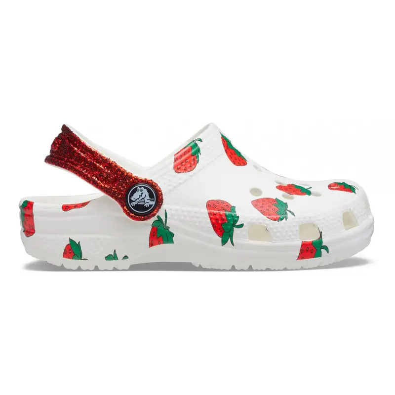 Classic food print clog k White