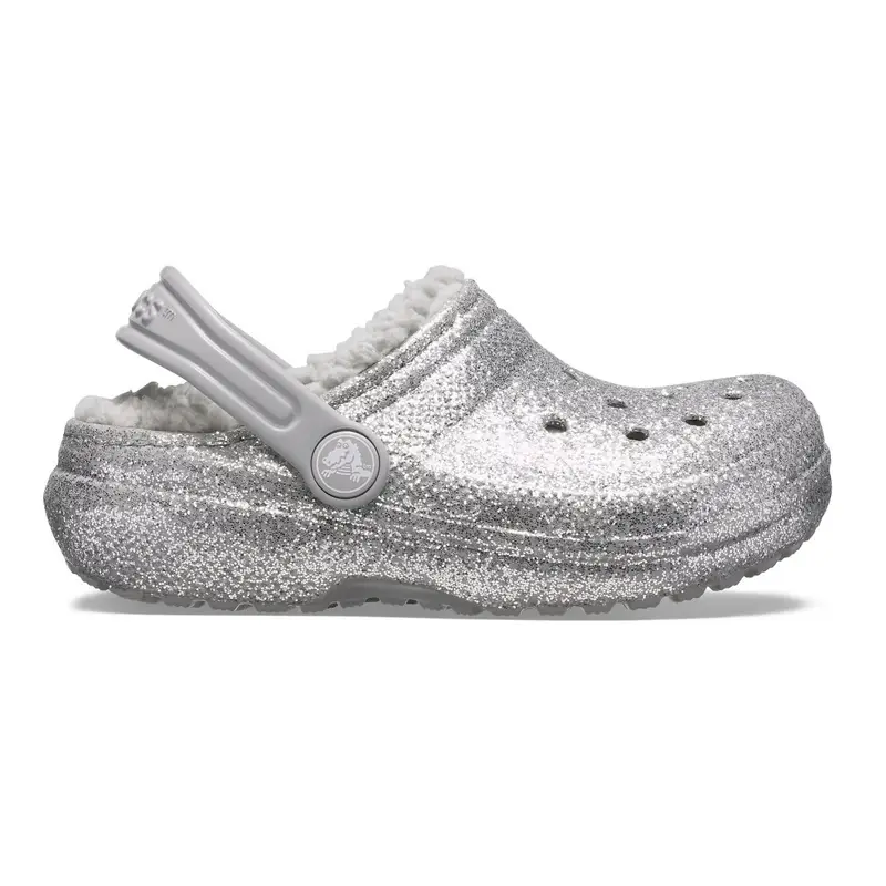 Classic glitter lined clog k Silver