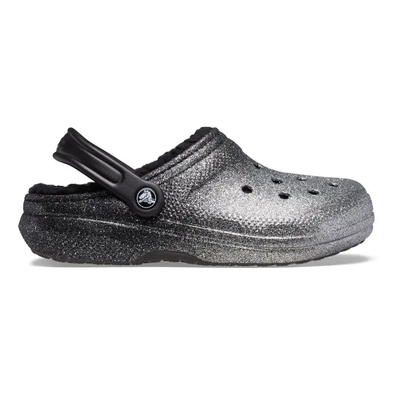Classic glitter lined clog w BLACK