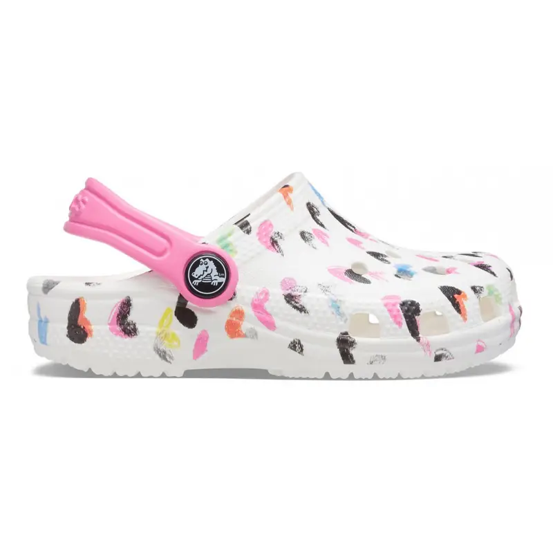 Classic heart print clog k White