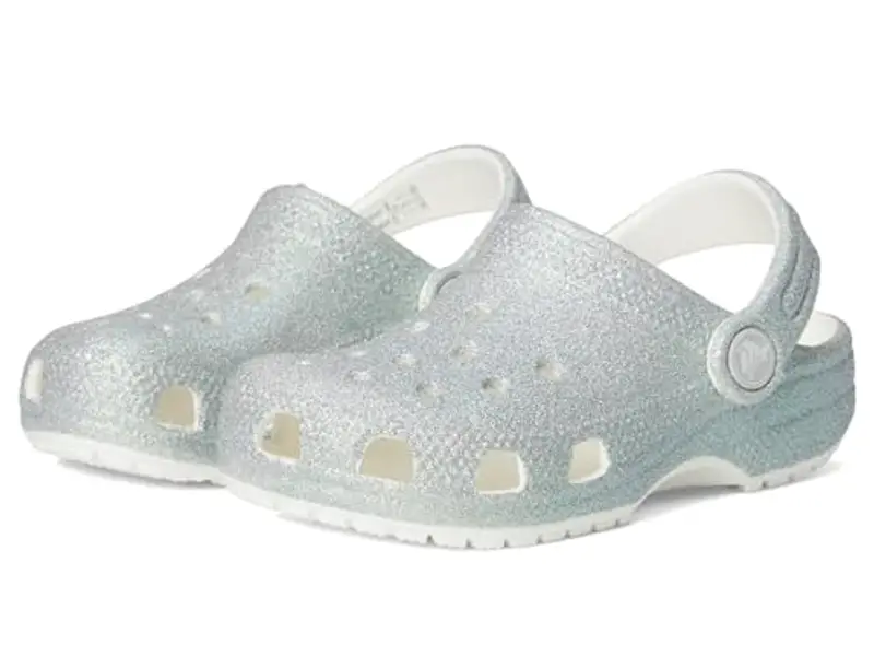 Crocs Classic Iridescent Glitter Cgt, Zoccoli Unisex - Bambini e Ragazzi, Bianco, 20/21 EU