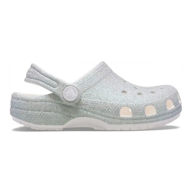 Classic iridescent glitter clog k White