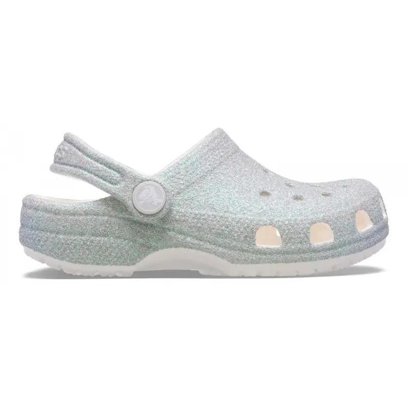 Classic iridescent glitter clog t White