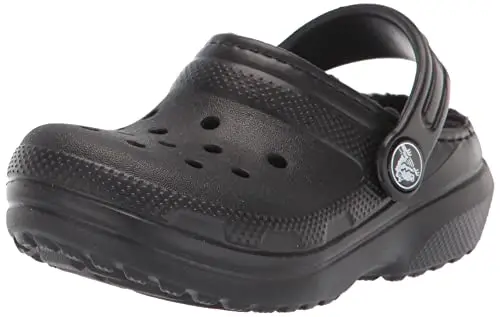 Crocs Classic Lined Clog K Unisex - Bambini e ragazzi, Black/Black, 34/35 EU