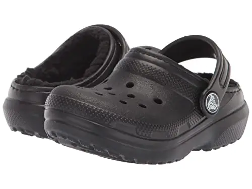 Crocs Classic Lined Clog K Unisex - Bambini e ragazzi, Black/Black, 34/35 EU miniatura 2