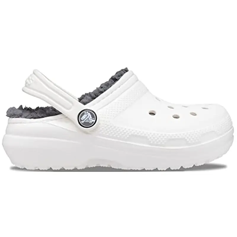 Crocs Classic Lined Clog K Unisex - Bambini e ragazzi, White/Grey, 36/37 EU miniatura 2