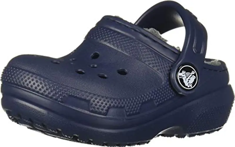 Crocs Classic Lined Clog K, Zoccoli Unisex-Bambini, Blu (Navy/Charcoal 459), 22/23 EU