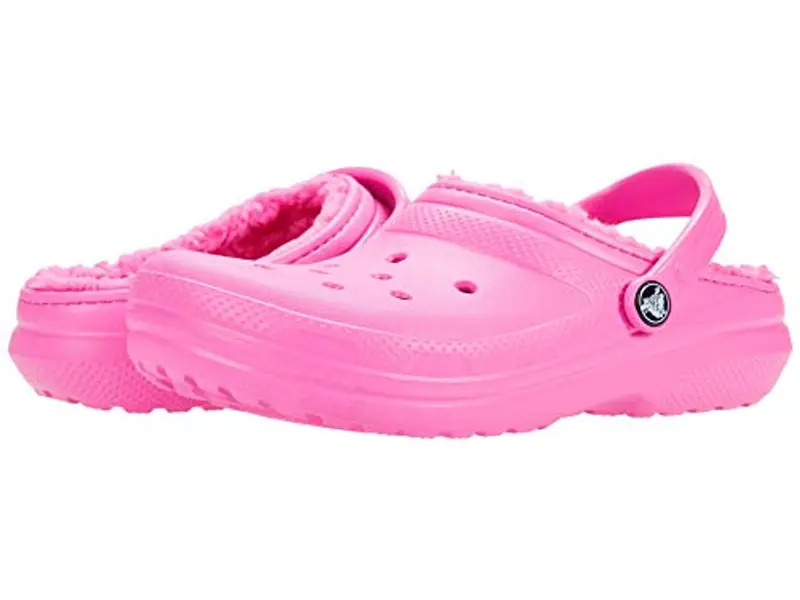 Crocs Classic Lined Clog K, Zoccoli Unisex-Bambini, Rosa (Elettric Pink), 33/34 EU