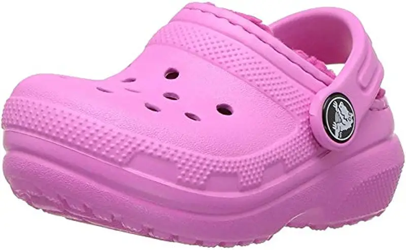 Crocs Classic Lined Clog K, Zoccoli Unisex-Bambini, Rosa (Party Pink/Candy Pink), 32/33 EU