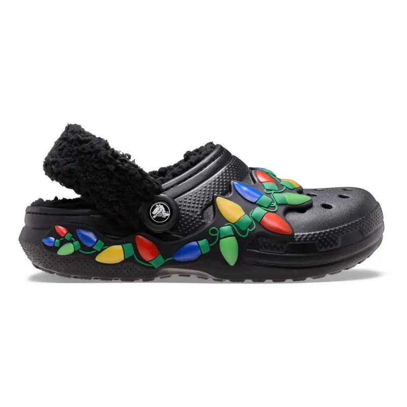 Classic lined holiday lights clog Black