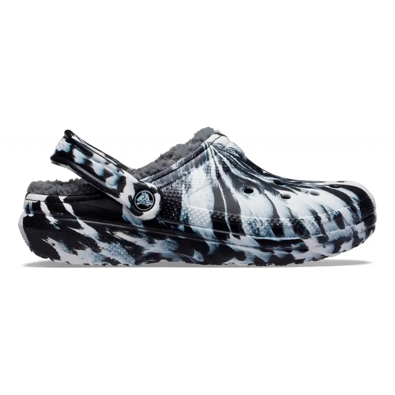 Classic lined marbled clog White