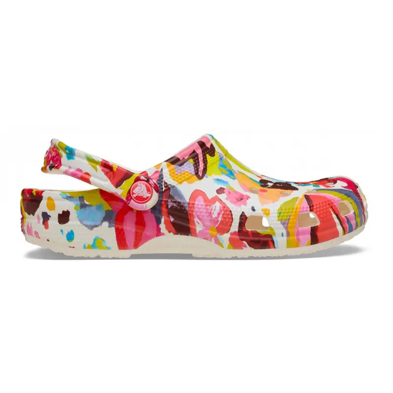 Classic painted floral clog CharcoalL