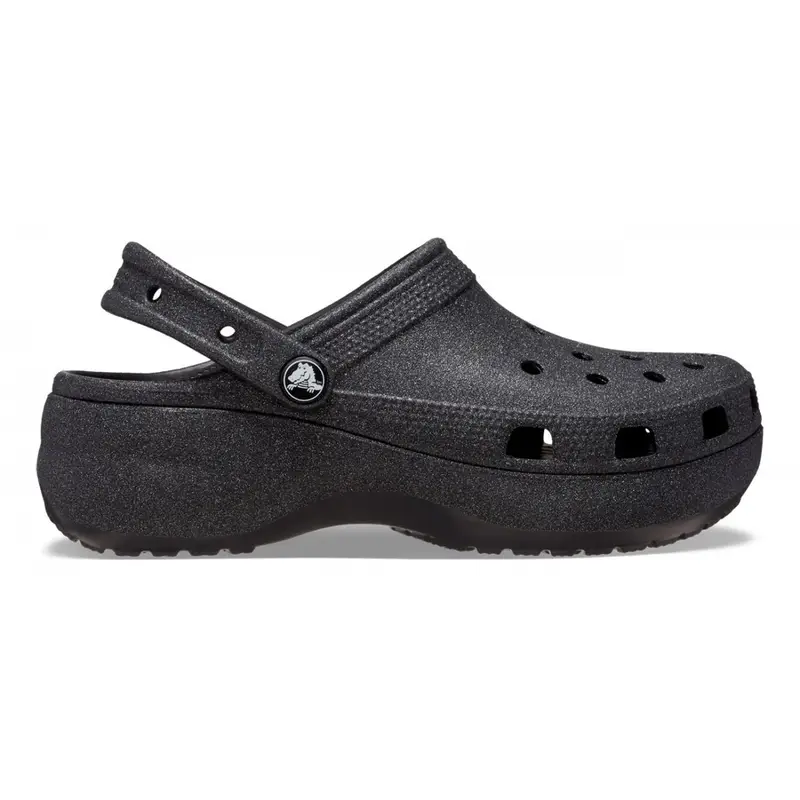 Classic platform glitter clog Black