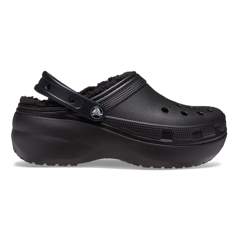 Classic platform lined clog w Black
