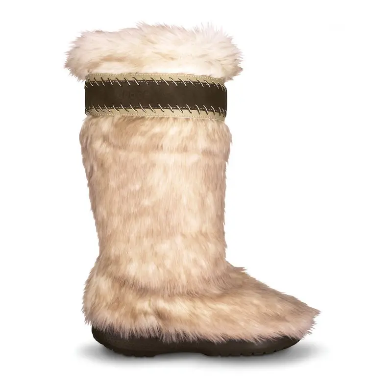 Cozycrocs fuzz bootie w STUCCO