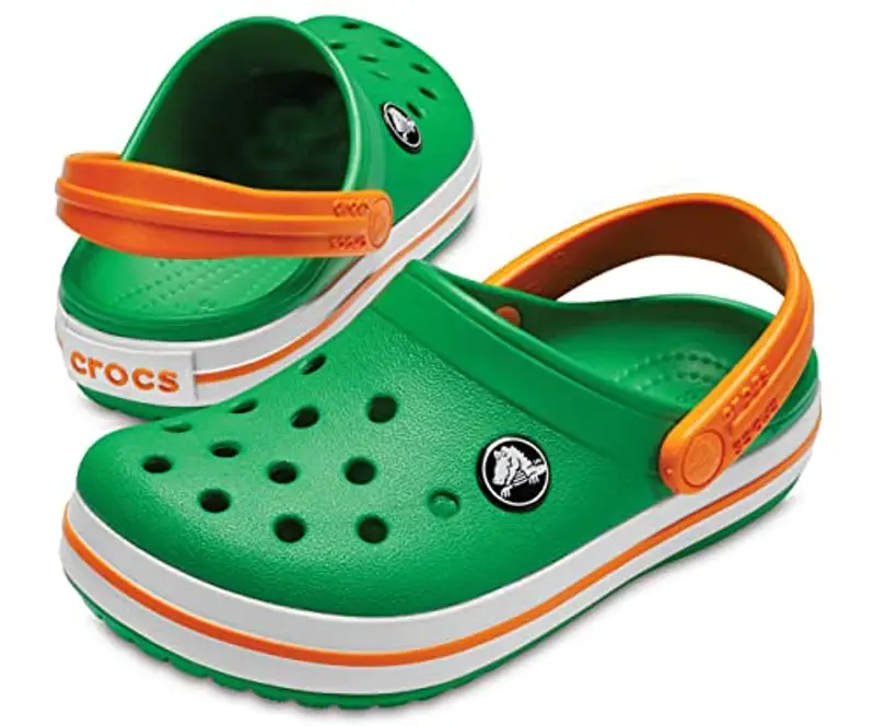 Crocs Crocband Clog K, Zoccoli Unisex - Bambini e ragazzi, Grass Green White Blazing Orange, 19/20 EU miniatura 3