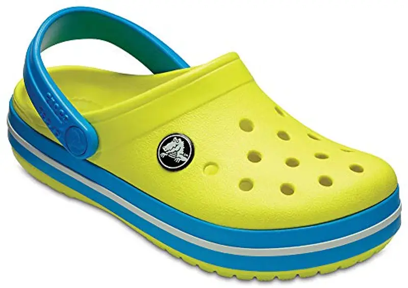 Crocs Crocband Clog K, Zoccoli Unisex - Bambini e ragazzi, Tennis Ball Green Ocean, 19/20 EU