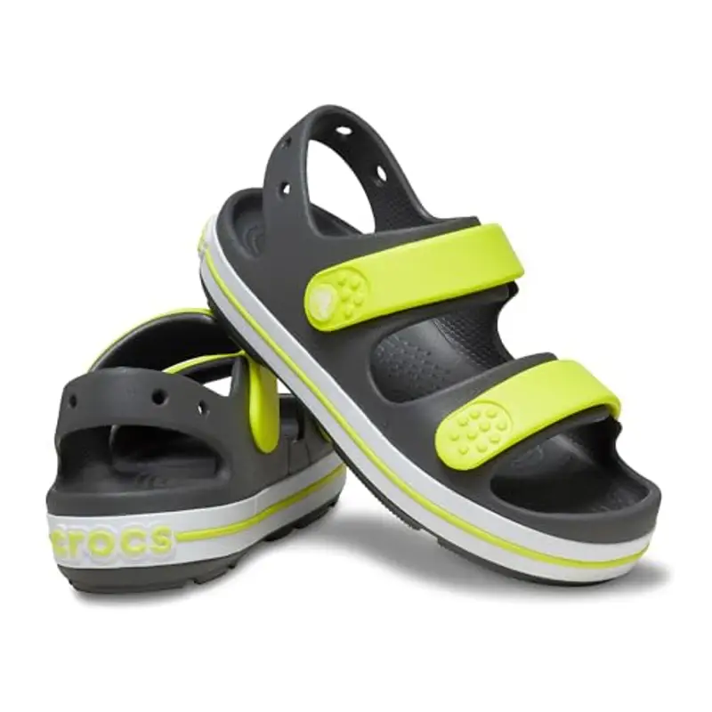 Crocs Crocband Cruiser Sandal T, Sandali Unisex - Bambini e Ragazzi, Slate Grey Acidity, 27/28 EU miniatura 3