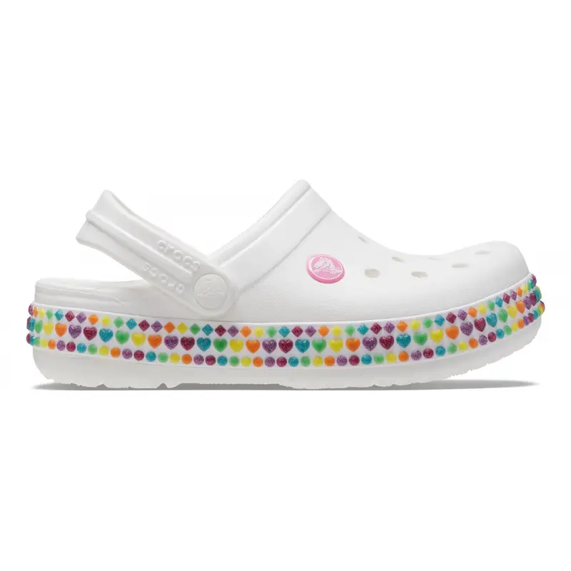 Crocband™ gem band clog kid White