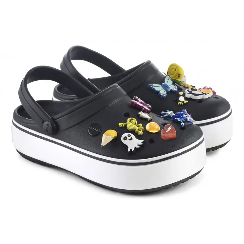 Crocband™ platform clog jibbitz w Black