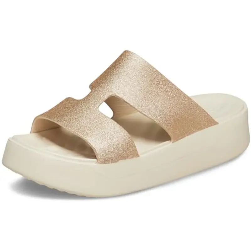 Crocs Getaway Platform H-Strap, Sandali Donna, Stucco, 34/35 EU