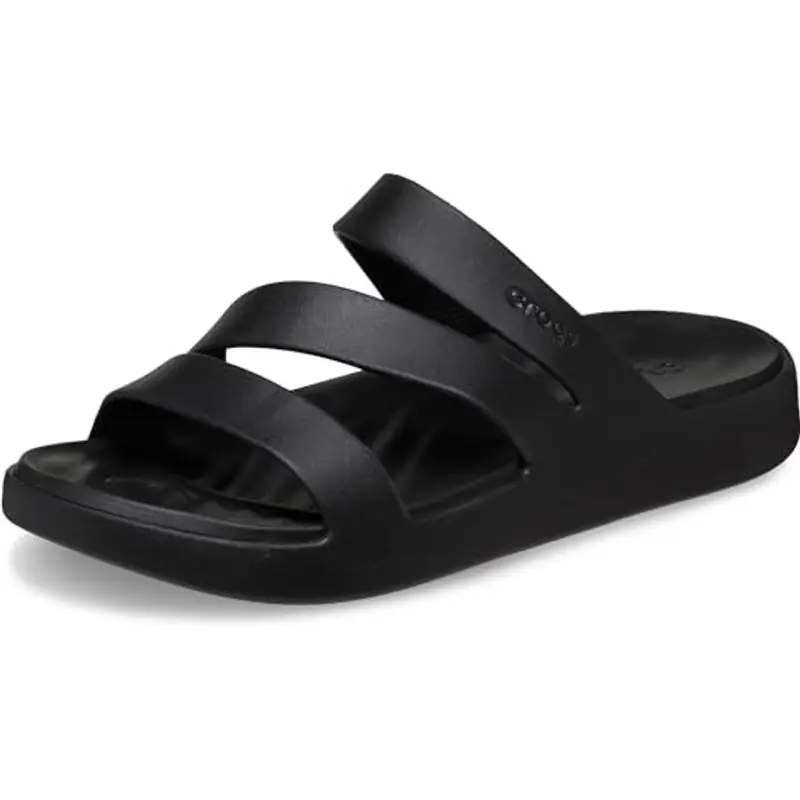 Crocs Getaway Strappy, Sandali Donna, Nero, 37/38 EU