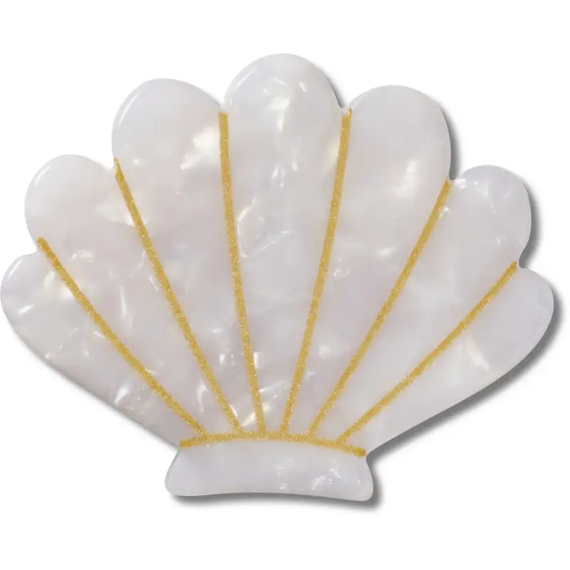 Jibbitz Crocs White and Gold Seashell