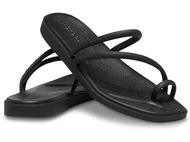 Crocs Miami Toe Loop Sandali Donna, Nero, 33/34 EU