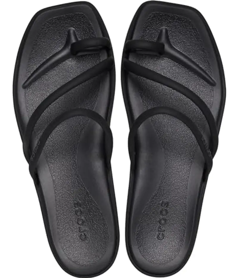 Crocs Miami Toe Loop Sandali Donna, Nero, 33/34 EU miniatura 2