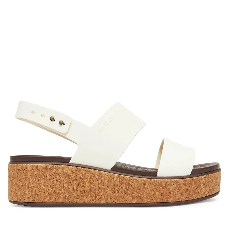 Sandali Crocs Brooklyn Cork Low Wedge 211144 Écru Écru