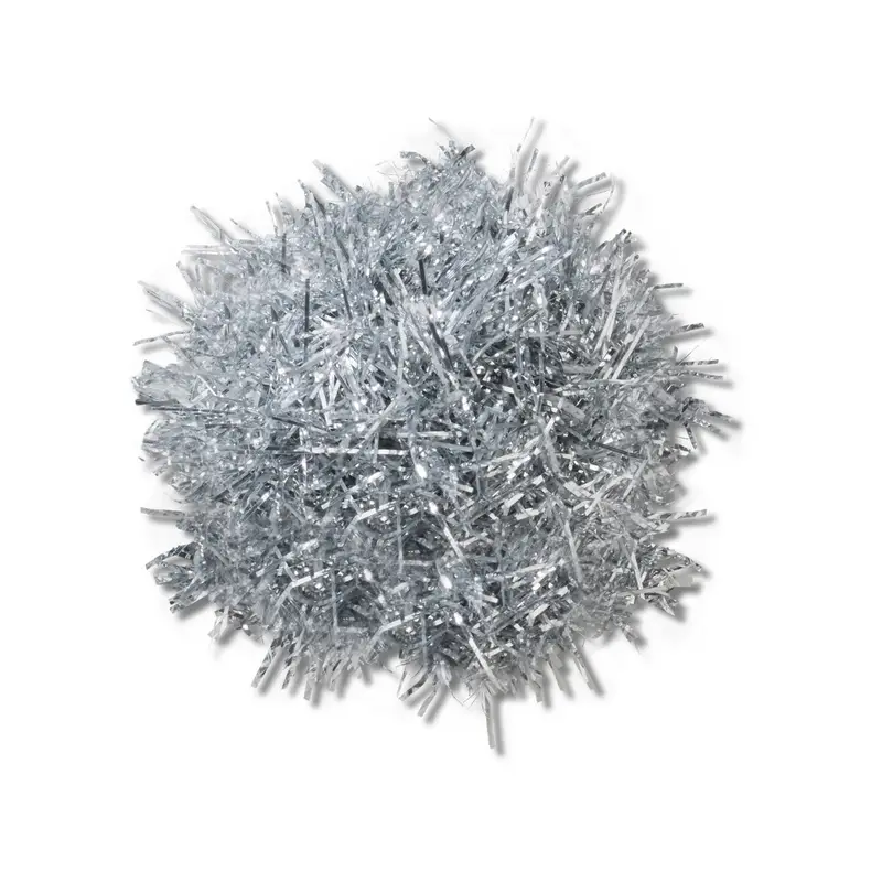 Silver tinsel pom UCOL