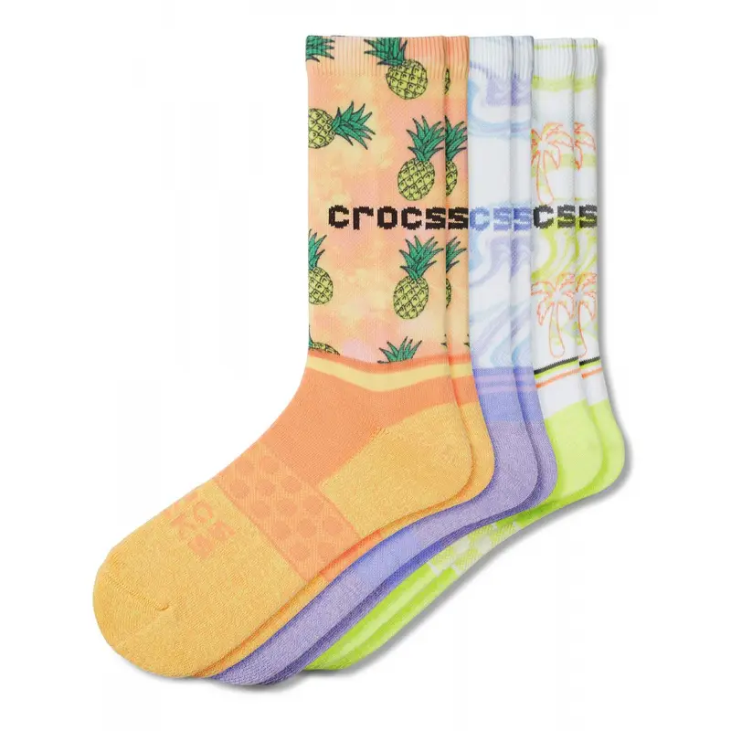 socks adult crew retro resort 3 pack White