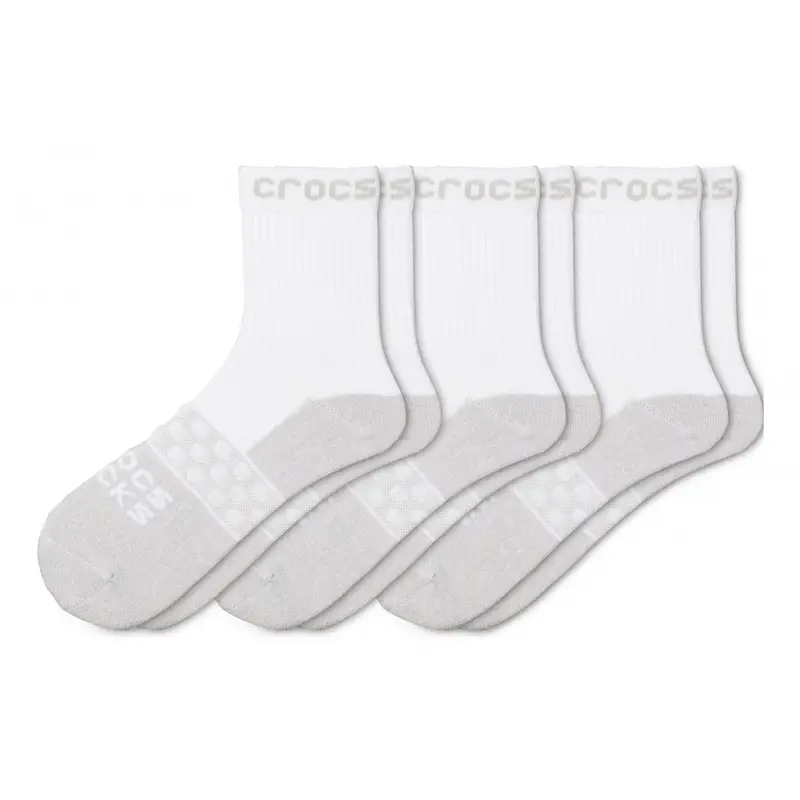 socks adult quarter solid 3-pack White