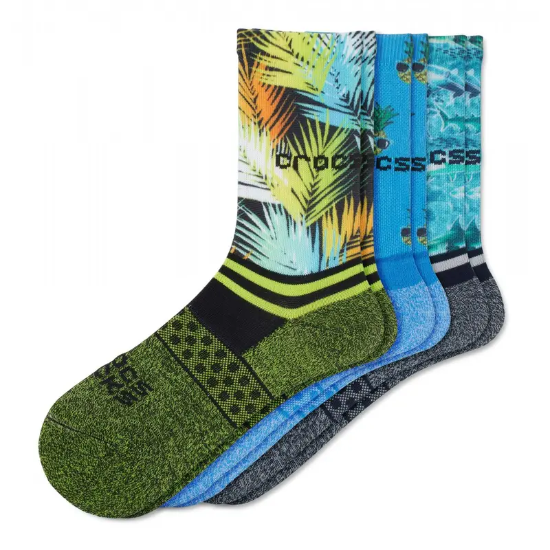 Crocs socks kid crew boy pool party 3 pack